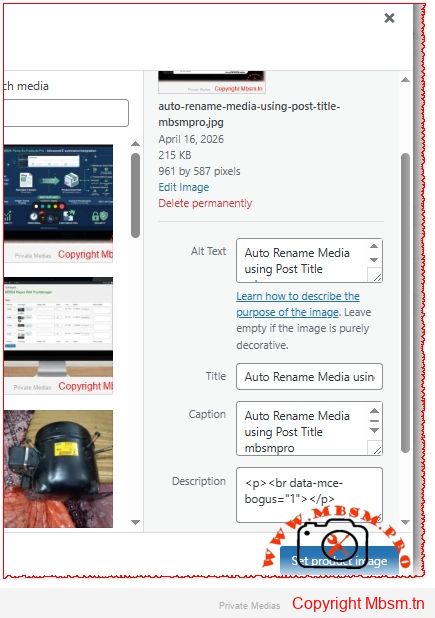 Auto Rename Media using Post Title mbsmpro