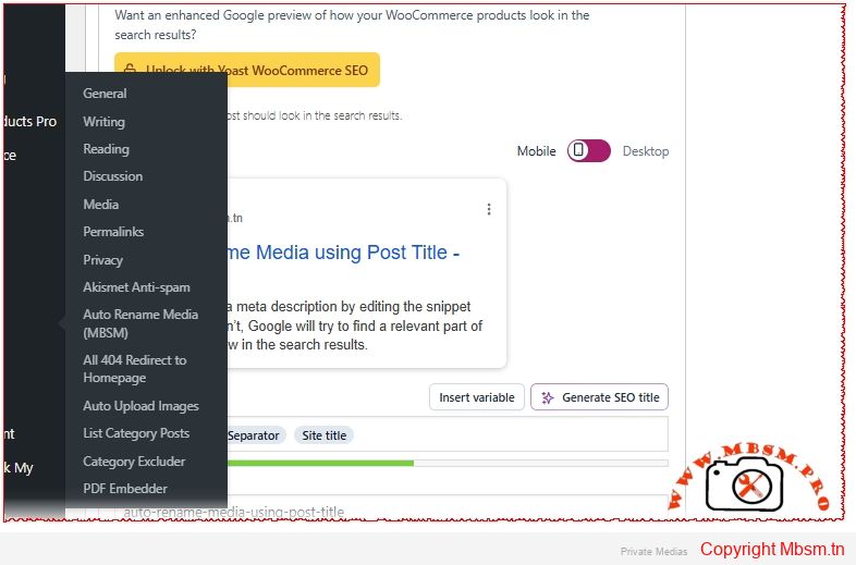 Auto Rename Media using Post Title mbsmpro